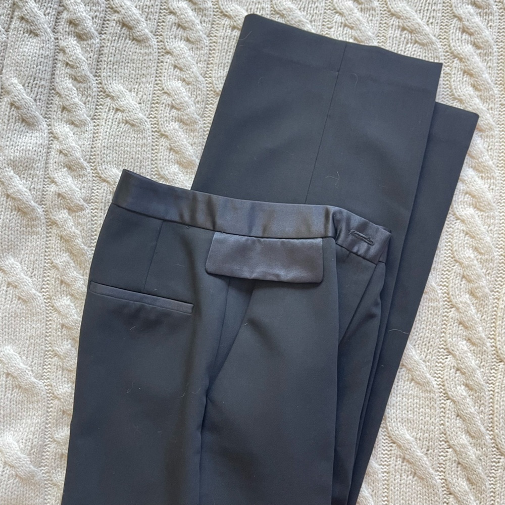 Zara Black High Waisted Straight Leg Trousers Pants
